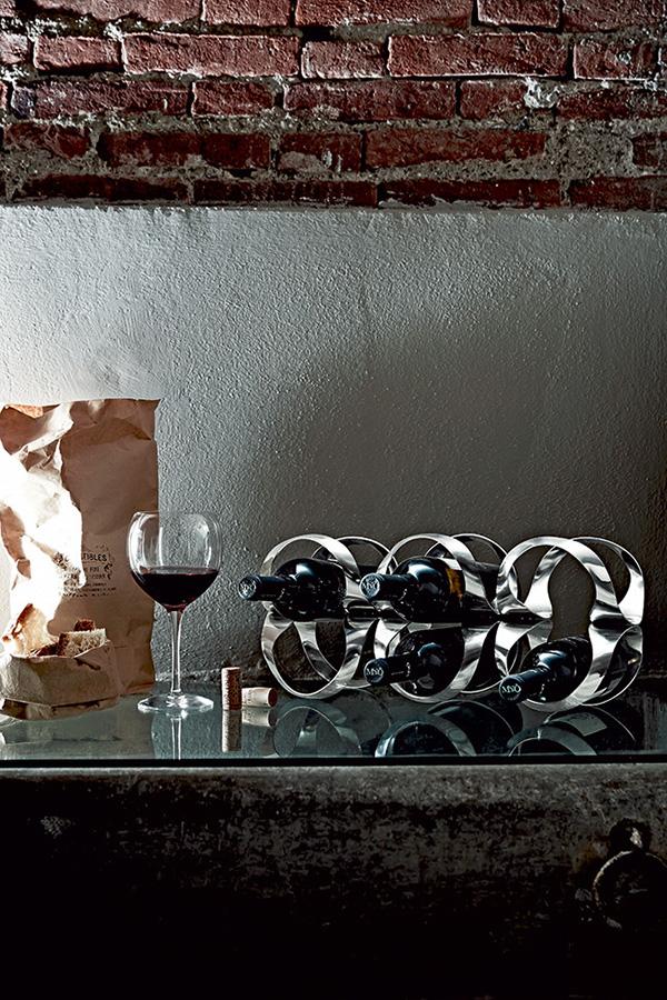 Alessi Подставка для бутылок 16x20x42 см металлик Ribbon | https://grandposuda.com.ua