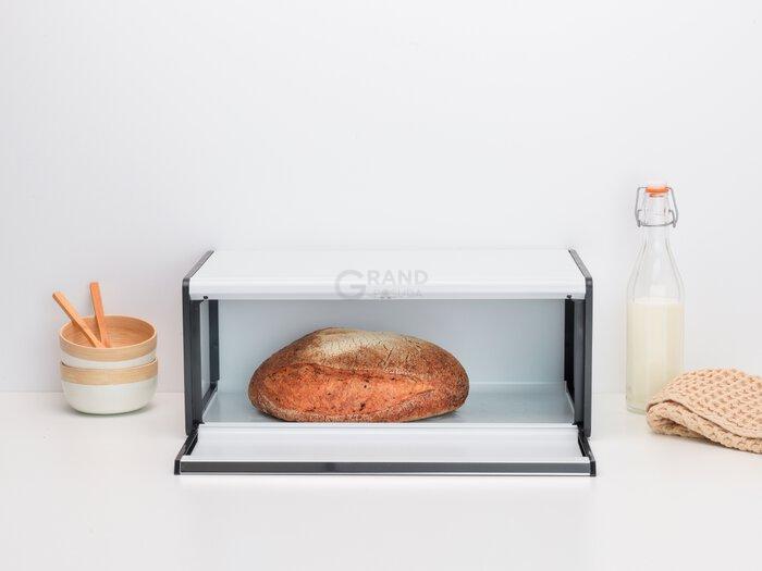 Brabantia Хлебница с поднимающейся крышкой 18,7х46,5х25 см белая | https://grandposuda.com.ua