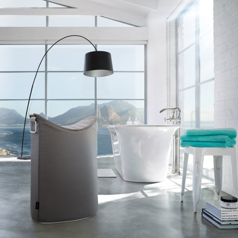 Blomus Корзина для белья узкая, антрацит Frisco | https://grandposuda.com.ua