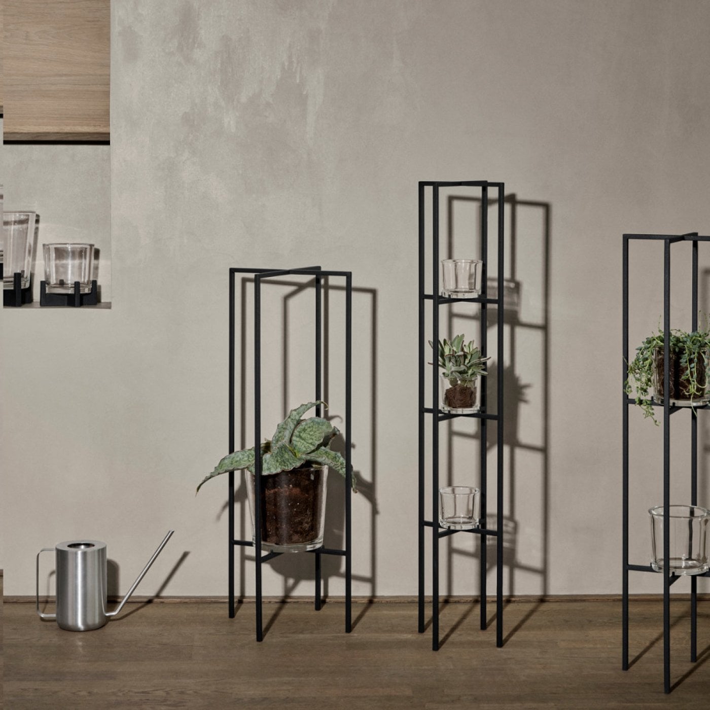 Blomus Напольный декоративный подсвечник на 2 свечи 90х24 см, черный Nero | https://grandposuda.com.ua