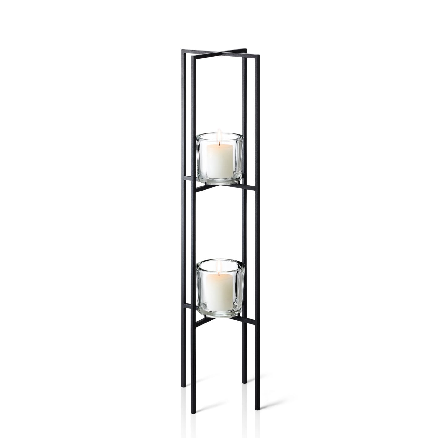 Blomus Напольный декоративный подсвечник на 2 свечи 90х24 см, черный Nero | https://grandposuda.com.ua