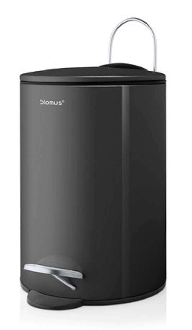 Blomus Ведро для мусора с педалью металлическое, антрацит 3 л Tubo | https://grandposuda.com.ua